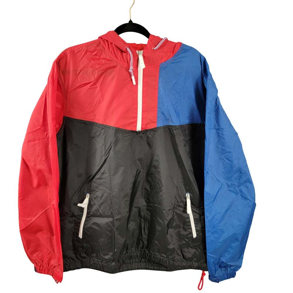 Vintage Rocawear Classic Color Block Pullover Windbreaker Mens XL Red Blue Black